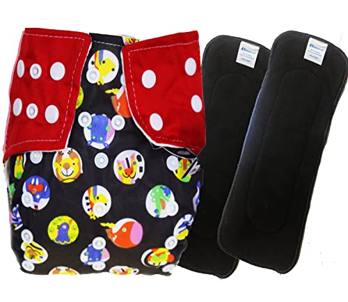 Image of Babymoon (SET of 3-1 Cloth Diaper with 2 5Layesr Bamboo Insert) Premium Adjustable Reusable Washable Cloth Diaper for Baby