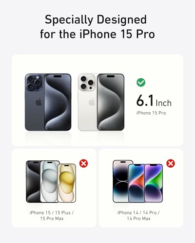 Anker iPhone Tempered Glass Screen Protector Guard with Easy Installation Frame (iPhone 15 Pro) 7