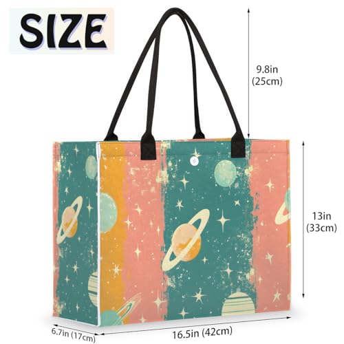 Rainbow Universe Planet Tote Bag for Women Large Beach Bag Reusable Tote Bags for Work Travel Beach Shopping2