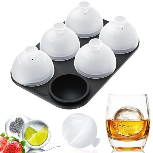 Comparison: Best Ice Ball Mold 9 HONYAO Whiskey Ice Ball Mold - 1.8 Inch Silicone Maker With Individual Lid for Easy Fill and Release - 6 Round Sphere Molds for Cocktails and Bourbon