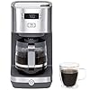 GE Drip Coffee Maker With Timer | 12-Cup Glass Carafe Coffee Pot With Warming Plate | Adjustable Brew Strength | Wide Shower Head for Maximum Flavor | Kitchen Essentials | Stainless Steel