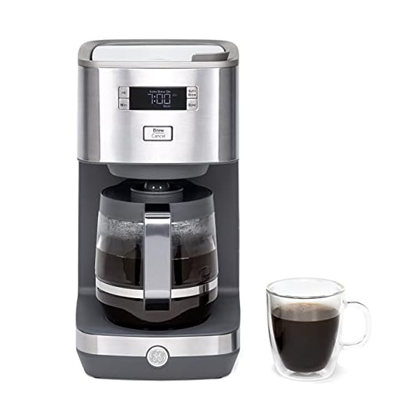 GE Drip Coffee Maker With Timer | 12-Cup Glass Carafe Coffee Pot With Warming Plate | Adjustable Brew Strength | Wide Shower Head for Maximum Flavor | Kitchen Essentials | Stainless Steel GE Drip Coffee Maker With Timer | 12-Cup Glass Carafe Coffee Pot With Warming Plate | Adjustable Brew Strength | Wide Shower Head for Maximum Flavor | Kitchen Essentials | Stainless Steel