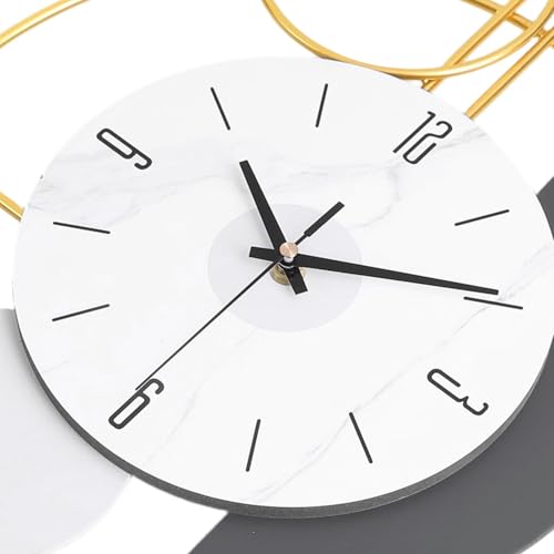 Horloge murale pour chambre silencieuse à piles dorée - 5