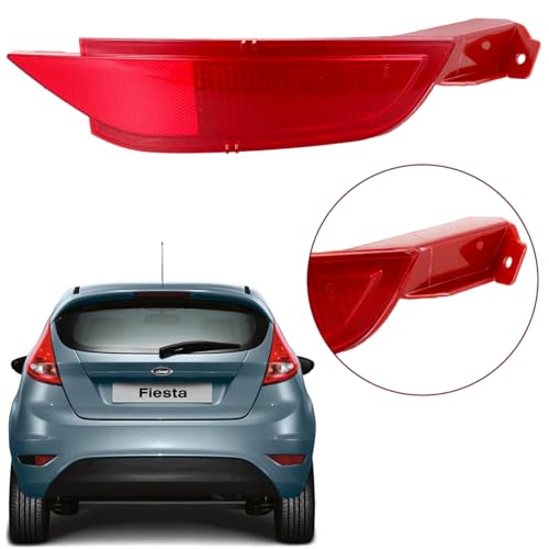 Twowinds Stoßfängerreflektor, Katzenaugenreflektor Roter Reflektor für den Hinteren Stoßfänger Rechte Seite Kompatibel mit Ford Fiesta VI (2008-) Focus III C-MAX II (2010-) C-MAX (2011-) 8A6117A849AA