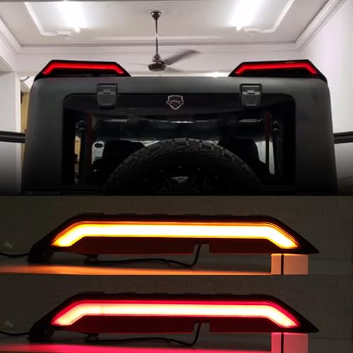 Image of LED Spoiler Roof Light compatible With Thar, Thar Roxx and Jimny, Matrix Beam, Start Animation, Indicator Flow