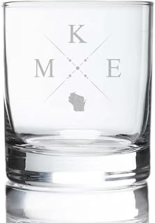 Milwaukee Whiskey Glass - Milwaukee State Outline Whiskey Glass - Milwaukee Flag Whiskey Glass - Milwaukee Fan - Milwuakee Gift