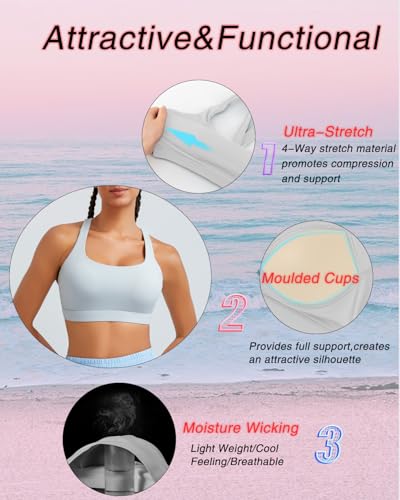 Image of RUNNING GIRL Sports Bras for Women, Molded Cup High Impact Sports Bra Workout Bras for Women High Support Racerback