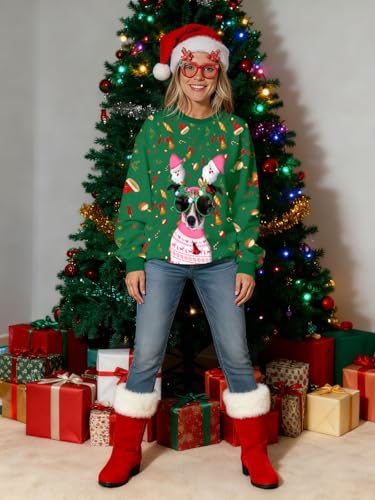 Ugly Christmas Sweatshirts For Women Funny Xmas Holiday Pullovers | Funny Print,Soft Fabric,Novelty Party Outfit 7 Ugly Christmas Sweatshirts For Women Funny Xmas Holiday Pullovers | Funny Print,Soft Fabric,Novelty Party Outfit - Image 8