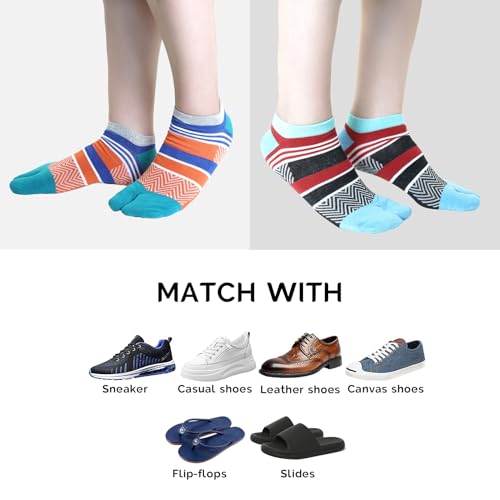 Tabi Socks Athletic Cotton Crew Length Quarter Ankle Two Toe for Women and Men3