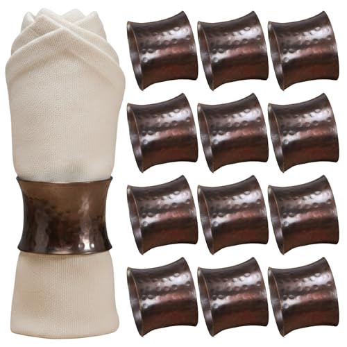 Decorative Metal Drum Napkin Rings Set of...