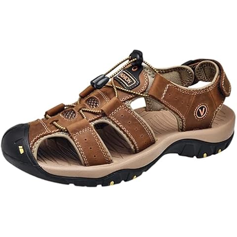 vejtmcc Men's Leather Beach Hiking Sandals Cover