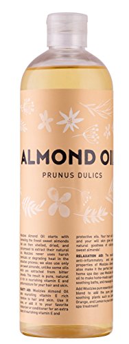Woolzies 100% Pure, Natural & Cold Pressed Sweet Almond Oil 16 Oz | Promotes Healthy-Looking Skin & Hair | Great for Baby Oil, Wrinkles, Anti-Aging, Moisturizer, Carrier Oil For Massage, Aromatherapy