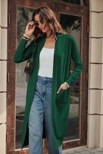 Image of GRACE KARIN Essential Solid Open Front Maxi Long Knitted Cardigan Sweater for Women
