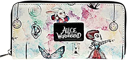 Alice in The Wonderland Characters Hand Purse Zip Around Clutch Wallet