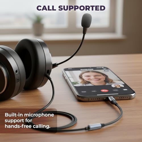 Image of Amkette Adapt Lightning to 3.5mm Audio Jack Connector | DAC Chipset | PVC Fabric Braided Cable | Compatible with iPhones & iPad with Lightning Port | Premium Aluminum Build | Plug & Play