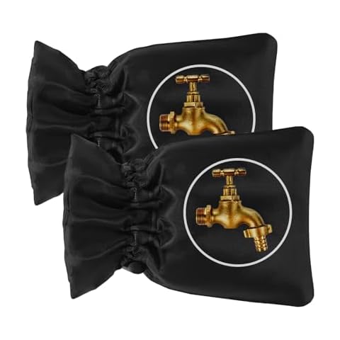 Outdoor Faucet Covers for Winter Freeze Protection, Upgraded Thicken 8.9" H x 5.9" W Outside Garden Faucet Socks for Winter Waterproof Reusable Hose Cover Insulated Spigot Cover, 2 Pack Black Cover