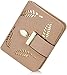 Produktbild Portemonnaie Damen, Klein Leder Geldbörse Bifold Brieftasche Handtasche mit Bargeld/ID/Kreditkarte Halter, Frauen Vegane Geldbeutel Kleine Geldbörsen mit Reißverschluss für Damen Mädchen (Beige)