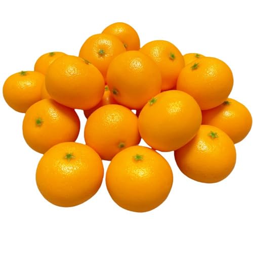 24 Pcs Artificial Faux Decorative Oranges Fake Oranges for Decoration Lifelike Realistic Fake Fruit for Christmas Home Kitchen Festival Party Decoration