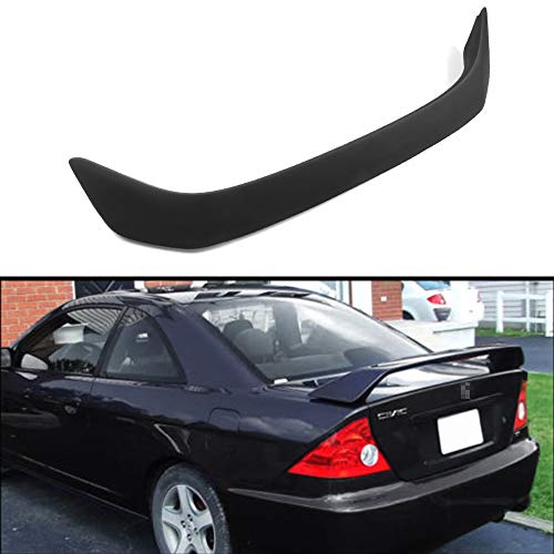 Ineedup Matte Black ABS Rear Trunk Spoiler Wing With 3rd Brake Light Compatible with 2001-2005 for Honda Civic Coupe