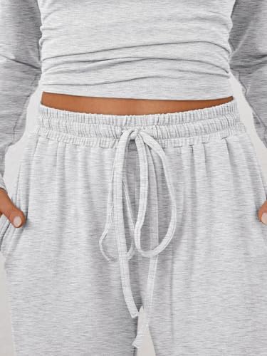Trendy Queen Womens 2 Piece Matching Lounge Set Mock Turtleneck Top Wide Leg Pants Casual Sweatsuit with Pockets