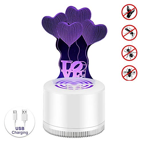 Preisvergleich Produktbild DaMuZ Insektenvernichter Elektrisch UV Moskito Killer Lampe Mit 3D Nachtlicht Elektrischer Mückenvernichter,USB-Stromversorgung... für 25 m²