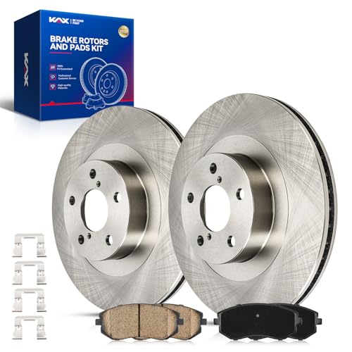 Image of KAX Front Brake Kit, OE Brake Rotors and Ceramic Brake Pads | Fits Subaru Forester 2003-2008, Subaru Outback 2002-2005, Subaru Impreza 2003-2005 2008, Subaru Baja 2003-2006, Subaru Legacy 2002-2005