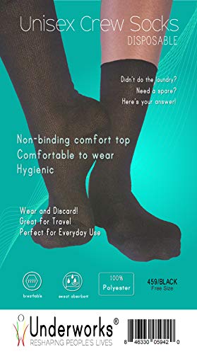 Underworks 10-Pack Unisex Disposable Casual Crew Socks - For Business or Leisure Travel - Everyday All Day Socks2