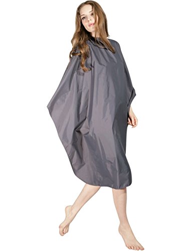WM BEAUTY Hair Styling Cape Hair Salon Cutting Shampoo Cape 58 x 50 inches with Snap Closure Water Repellent Gray