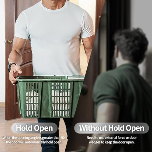 MARIE Türschließer Automatischer Obentürschließer Hydraulischer für Innentür & Außentür, Federtürschließer Puffer Geschlossen Residential & Kommerziell (Silber, Mit Feststellfunktion)