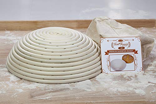 Saint Germain Bakery Premium Round Bread Banneton Basket With Liner - Perfect Brotform Proofing Basket For Making Beautiful Bread (10 Inch) #TOP3