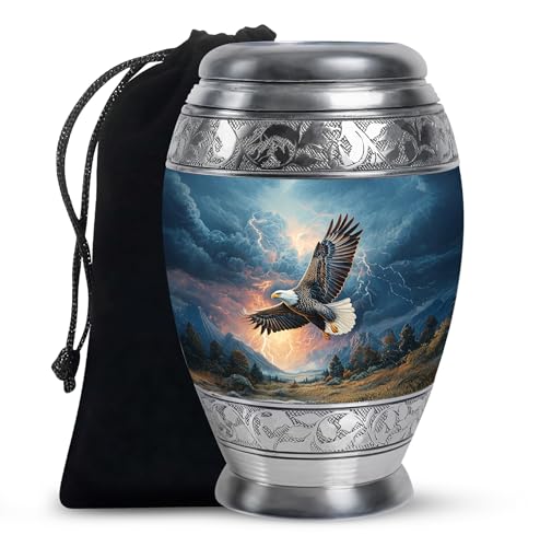 Image of Eagle Urn for Ashes Decorative Urns for Funeral 10 Inch Large | Decorative Urns for Funeral, Large Cremation Urn for Ashes Adult Male, Unique Urns for Human Ashes Adult Female
