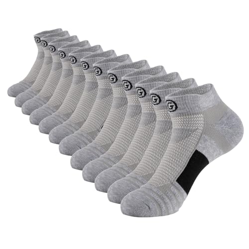 GLENMEARL Mens Womens Athletic Ankle Socks Compression Cushion Padded Arch