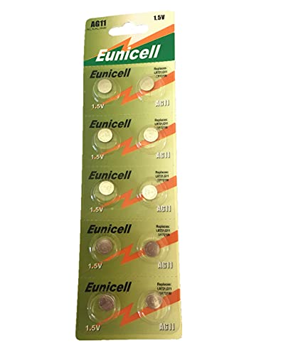 Hillflower 10 Piece Ag11 Lr58 Lr721 G11 362A 361 162 Card 0% Hg 1.5V Long Duration Alkaline New Light Prime Battery #TOP27