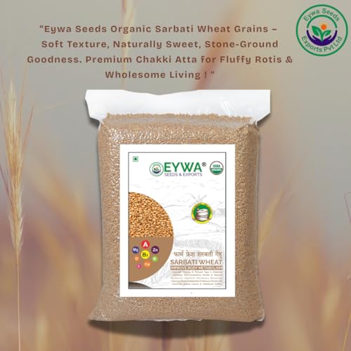 Image of Organic Sarbati Wheat Grains 5 kgs For Eating And Cookings | Premium Grains /Gehu By EYWA