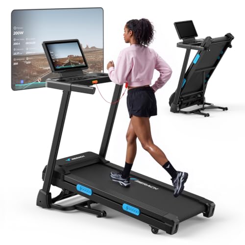 Image of MERACH T12 Foldable Treadmill for Home, 300 LBS Capacity, Wide Running Belt