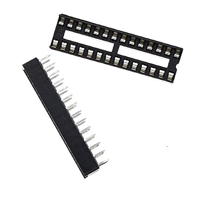 DAOKI 50Pcs DIP IC Sockets 28Pin Narrow 2 Row 2.54 mm IC Sockets Adapter Solder Type Socket