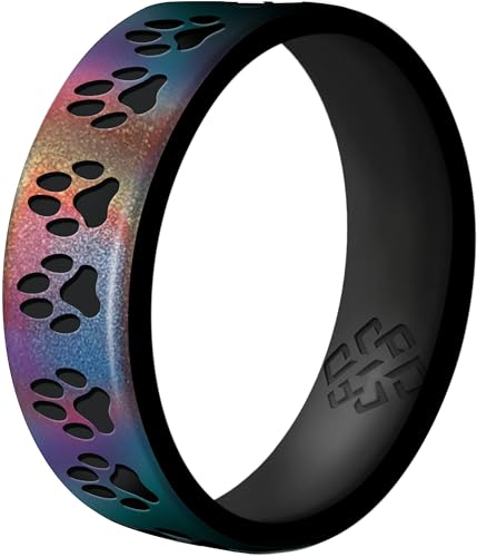 Knot Theory Dog Paws Silicone Ring for Men Women - Breathable Comfort Fit 6mm Bandwidth