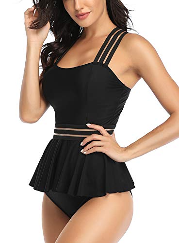 Misolin-Damen-Tankini-2-Stueck-Bademode-Push-Up-mit-hoher-Taille