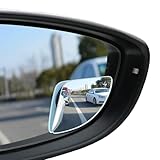 Unifizz 2pcs Blind Spot Mirror,Upgrade HD Glass Wide Angle Mirror,Fan Shape Curved Blind Spot Mirror, Frameless 360° Adjustable Convex Rear View Mirror for cars trucks and SUV Big Fan Shaped
