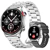 RIVERSONG Smart Watch for Men, 1.43 AMOLED Display with Bluetooth Calling, Heart Rate, Sleep, and SpO2 Monitor, 100+ Sports Modes, for iPhone/Android, Titanium Silver