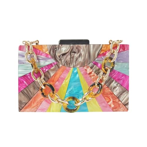 Image of Elegant Ladies Acrylic Evening Clutch Multicolored Bag Box Stylish Marble Purse Handbag for Wedding Banquet Cocktail