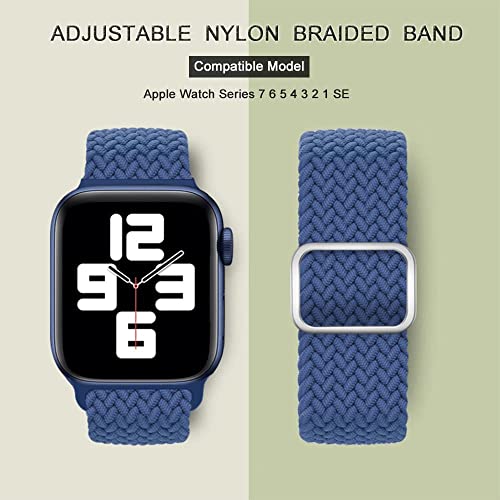 Image of Braided Band Compatible for Apple Watch Strap 38mm 40mm 41mm 42mm 44mm 45mm 46mm 49mm for Women Men, Nylon Elastic Wristbands for iWatch Series 10 9 8 7 6 SE 5 4 3 2 Ultra Ultra 2
