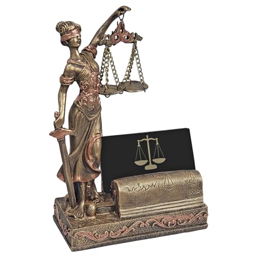 Themis Deusa Justiça Porta Cartão Resina Dourado Ou Branco (Dourado)