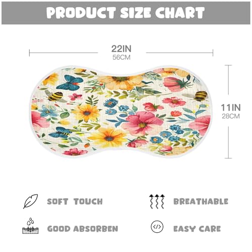 Kigai Colorful Flowers Baby Burp Cloths Extra Soft and Absorbent Burping Rags Cotton Burping Clothes Baby Washcloths for Newborn Boys Girls - 1 Pack4