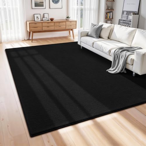 ISEAU 4x6 Memory Foam Rug with Non-Slip Bottom, Black