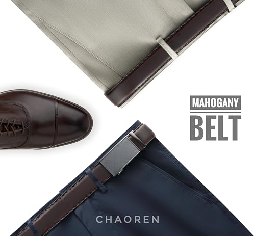 Image of CHAOREN Mens Belt - Mens Ratchet Belt Leather 1 3 /8 inch for Dress Pant - Micro Adjustable Belt Fit Everywhere