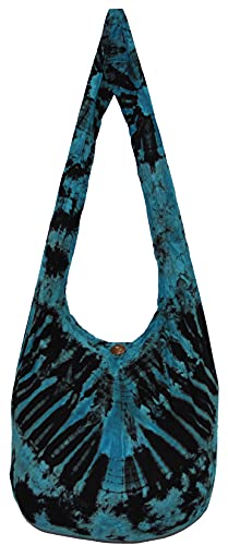 Image of TIE DYE Bohemian Hipster Hobo Boho Hippie Crossbody Bag Purse Black Tone 39 inch