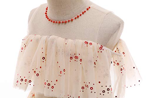 Weileenice Flower Girl Tulle Dress Off Shoulder Princess Wedding Holiday Kids Pageant Party Fancy Dresses4