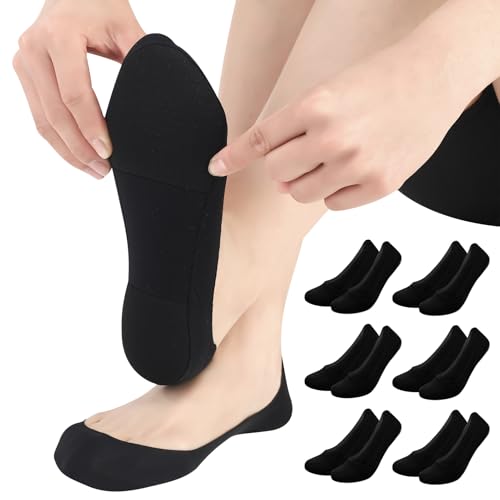 Image of No Show Socks Women with Sponge 6 Pairs Cushioned Sole