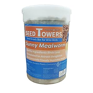 Songbird Treats Seed Towers| 4-5 lb Large Seed Log Towers for Wild Birds (Sunny Mealworm)